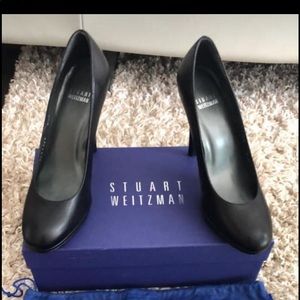 Stuart Weitzman Black Leather Heels